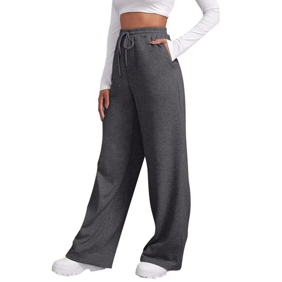 Jubilee Wide Leg Sweatpants in Charcoal Gray Size S - Picture 1 of 7